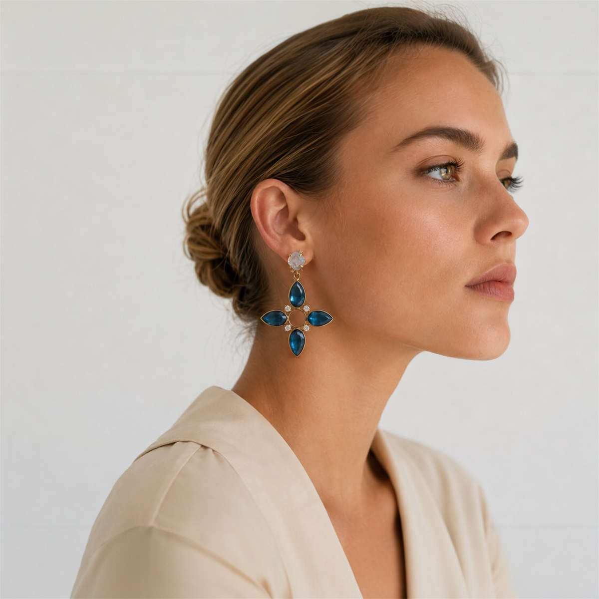 Pendientes Flor de Zafiro