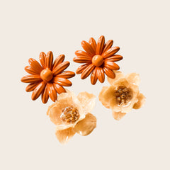 Pendientes Caléndula-Marrón