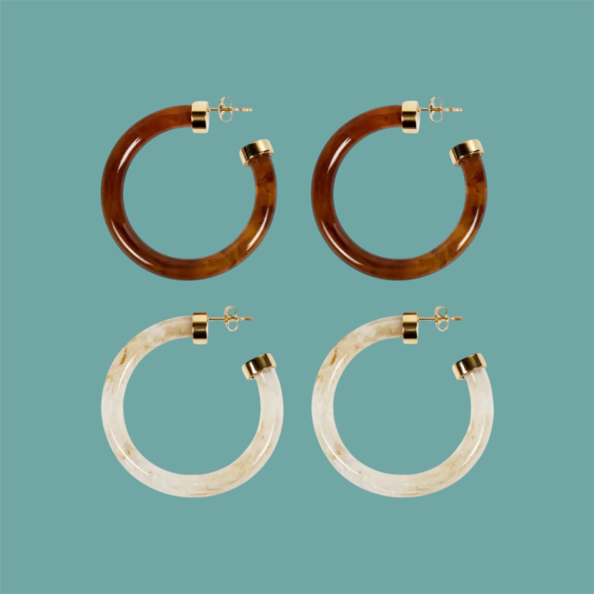 Aros Acero y Resina – 4 cm
