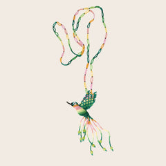 Collar Colibrí Verde-Rosa