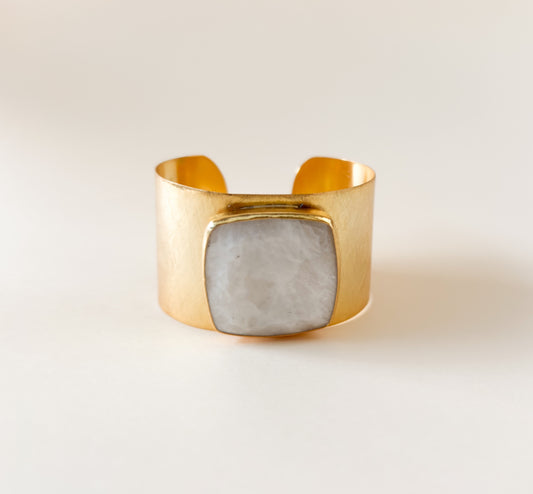 Brazalete Aura · Cuarzo Blanco