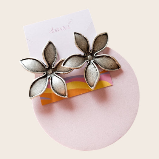 Pendientes Flor Plata Envejecida