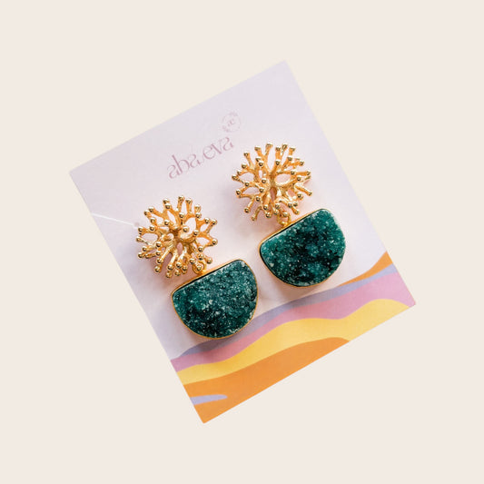 Alga Druzy Semicírculo Verde