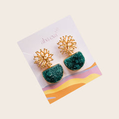 Alga Druzy Semicírculo Verde