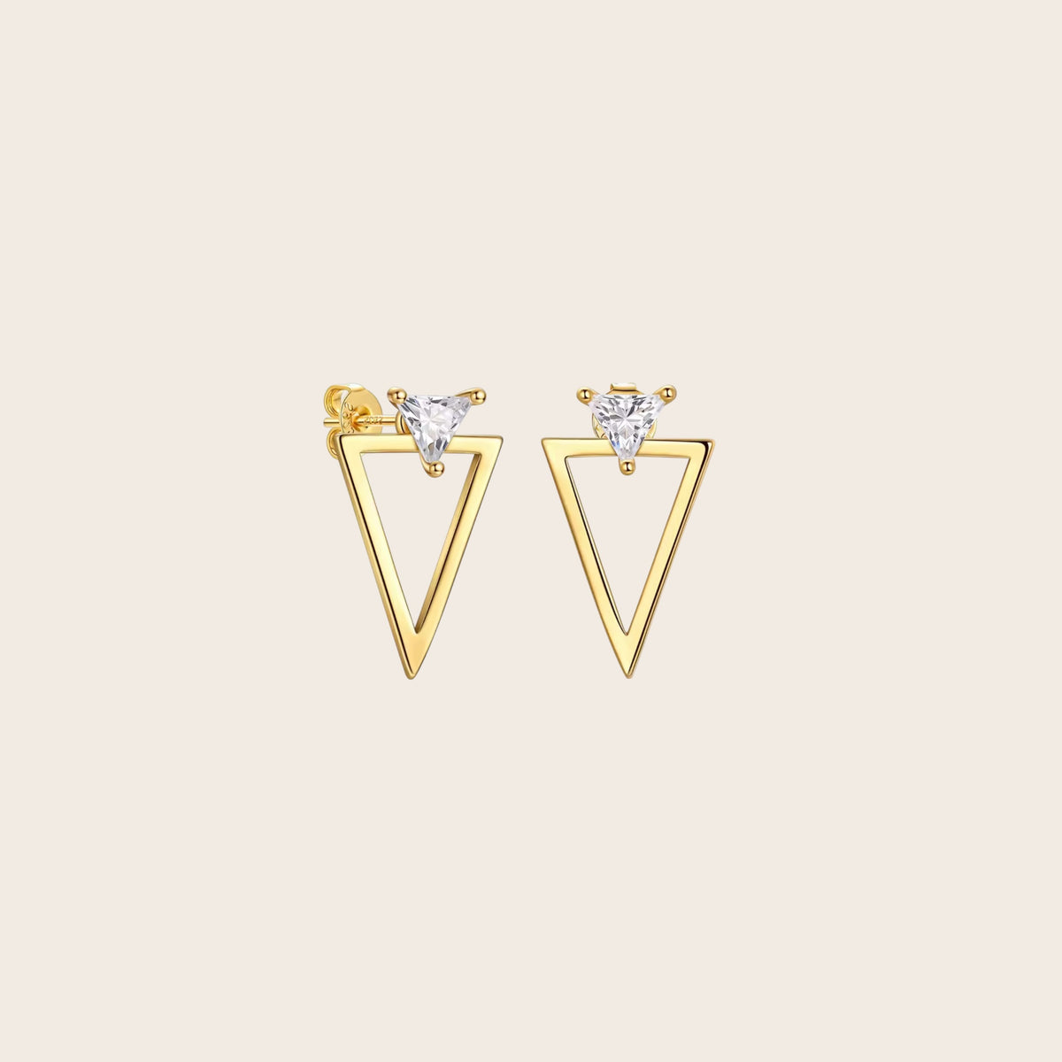 Pendientes Triángulo Cristal – 2 en 1
