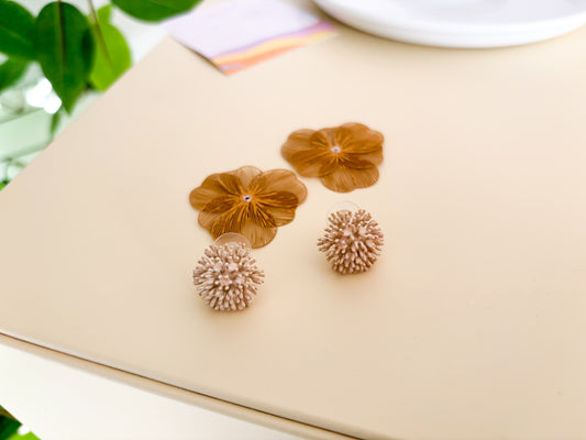 Pendientes Flor 2 en 1 – Baño de oro · Hecho a mano