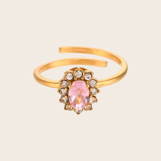 Anillo Halo Rosa