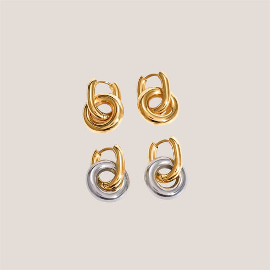 Pendientes de acero inoxidable “Nudo” – Ø aprox. 2,8 cm