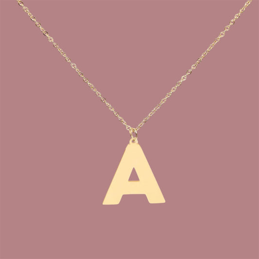 COLLAR INICIAL LISA GRANDE ACERO