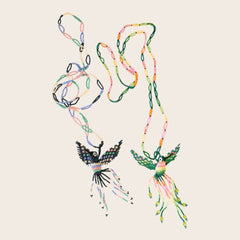 Collar Colibrí Verde-Rosa