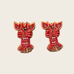 Pendientes Riviera Langosta Roja