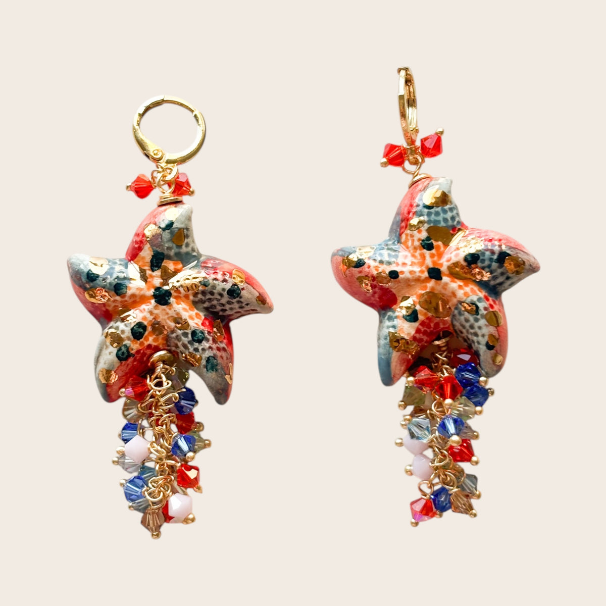 Pendientes Stella Coral – Cápsula Maiolica