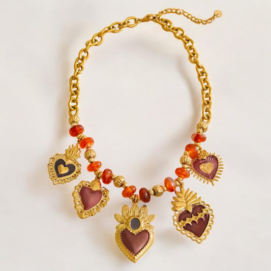 COLLAR CORAZÓN DE FUEGO