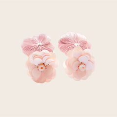 Pendientes Flor Rosa 2 en 1