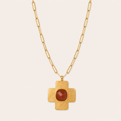 Collar Cruz Petra – Baño de Oro