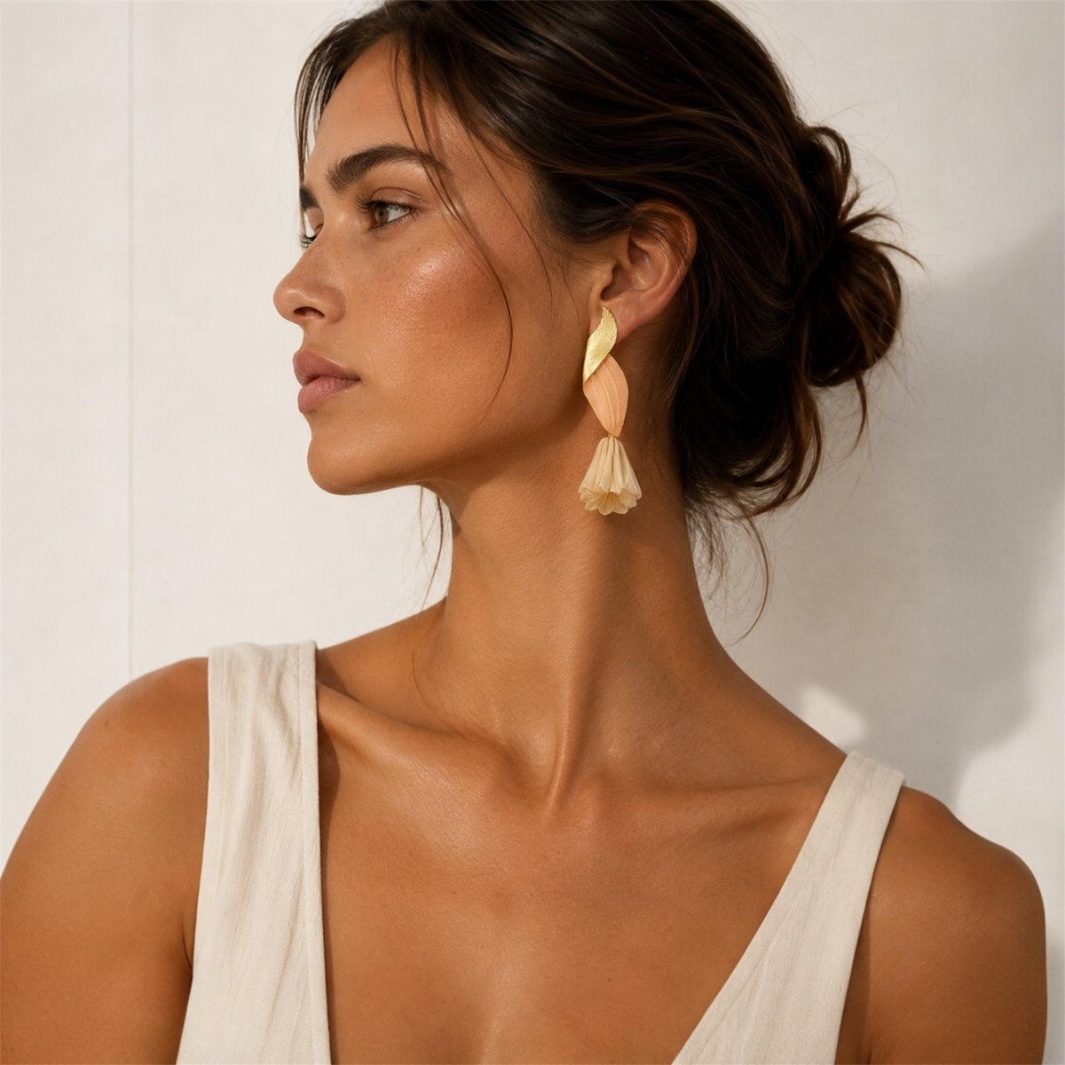 Pendientes Solana-Coral Beige
