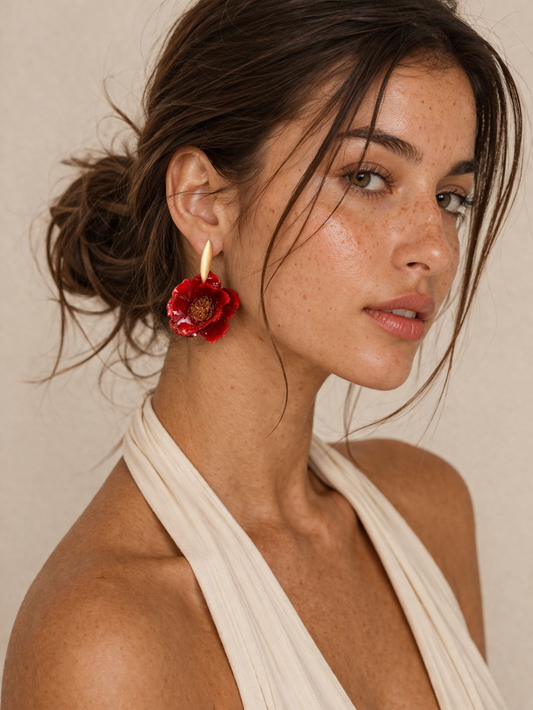 Pendientes Carmesí Rojo