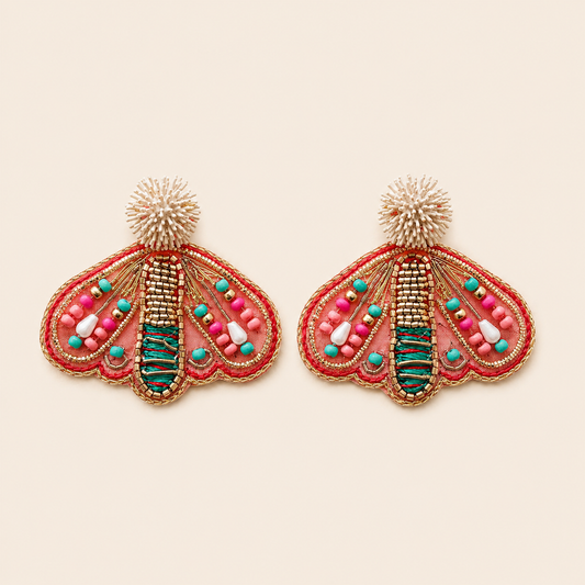 Pendientes Riviera Mariposa Coral Alga
