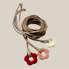 Collar Flor Cerámica Lazo Seda