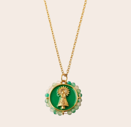 Collar Virgen del Pilar • Amatista Verde