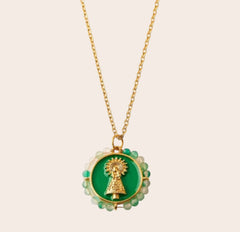Collar Virgen del Pilar • Amatista Verde