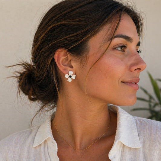 Pendientes Azalea Blanco