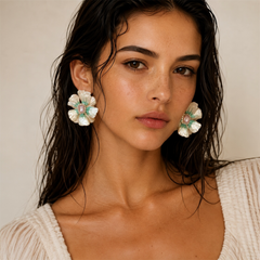 Pendientes Gardenia Blanco