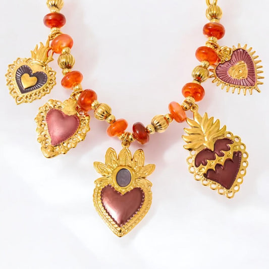 COLLAR CORAZÓN DE FUEGO