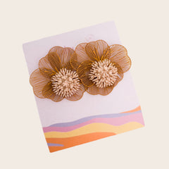 Pendientes Flor 2 en 1 – Baño de oro · Hecho a mano