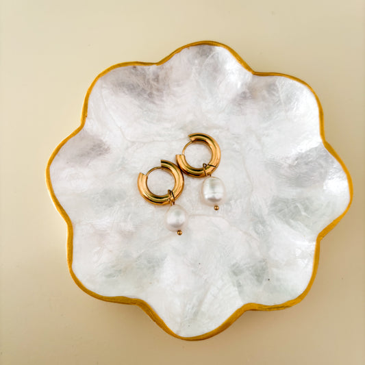 Aritos Stud Piedra-Acero inoxidable