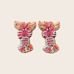Pendientes Riviera Langosta Coral