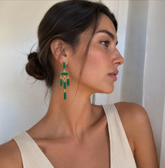 Pendientes Emerald Art Déco
