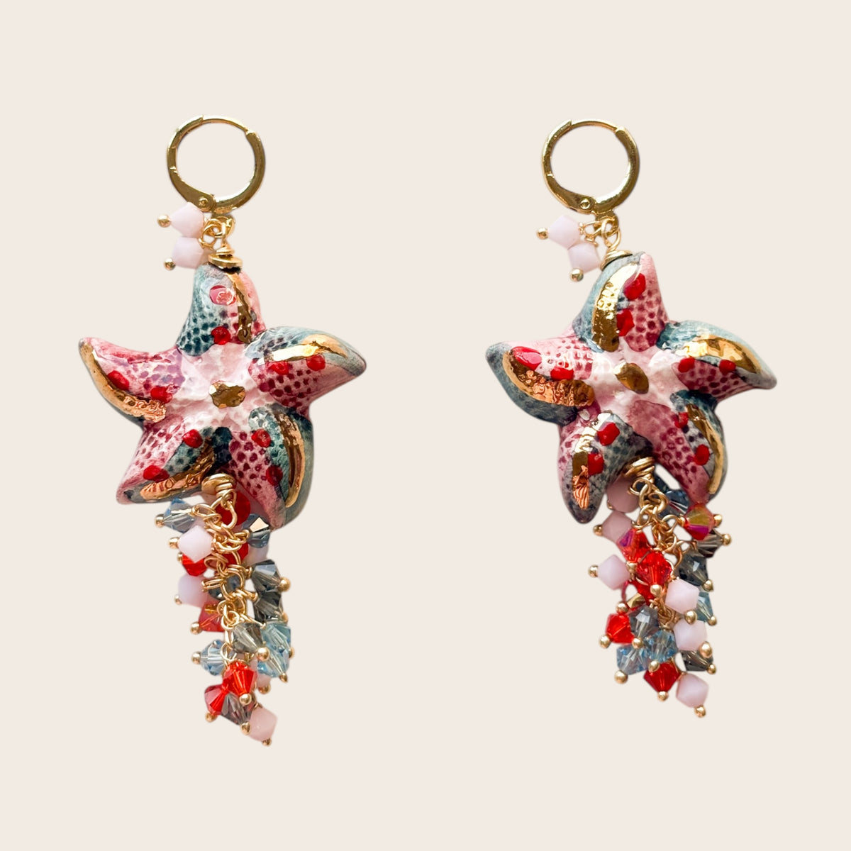 Pendientes Stella Rosa – Cápsula Maiolica