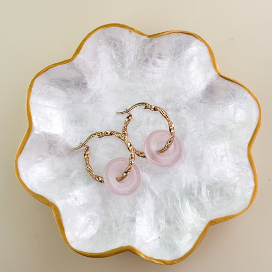 Aritos Rill Piedra-Acero inoxidable