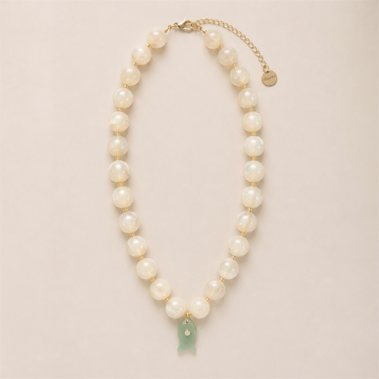 Collar Beige Pez Verde
