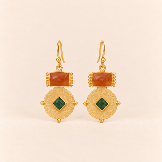 Pendientes Aurora•Naranja y Verde
