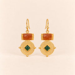 Pendientes Aurora•Naranja y Verde