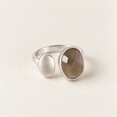 Anillo Bruma Plata•Gris Humo