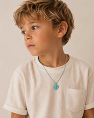 Collar Medalla Virgen-Acero inoxidable