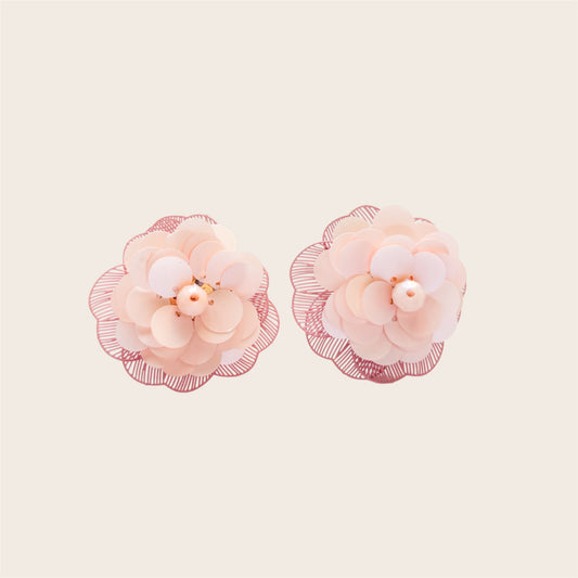 Pendientes Flor Rosa 2 en 1