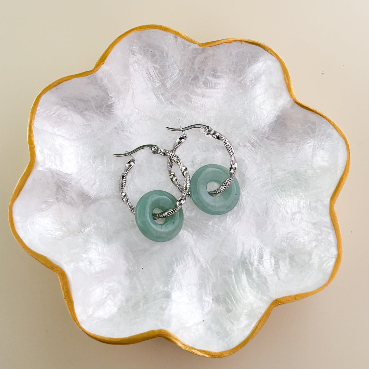 Aritos Blus Piedra-Acero inoxidable