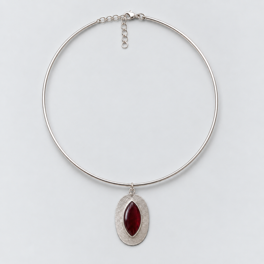 Choker Óvalo-Burdeos