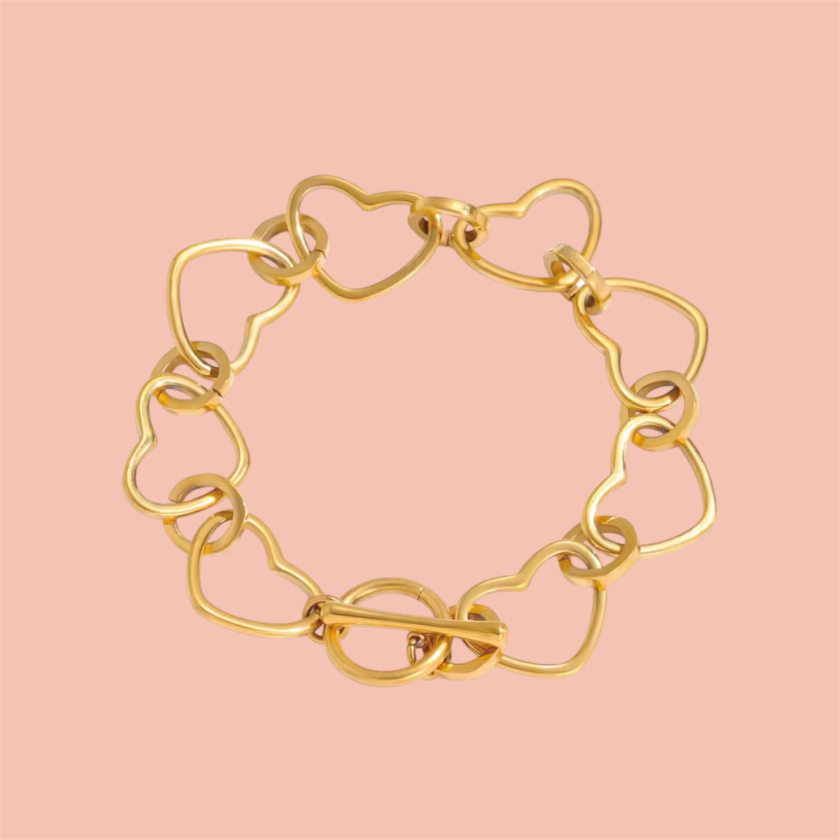 Pulsera Corazones-Acero