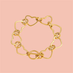 Pulsera Corazones-Acero