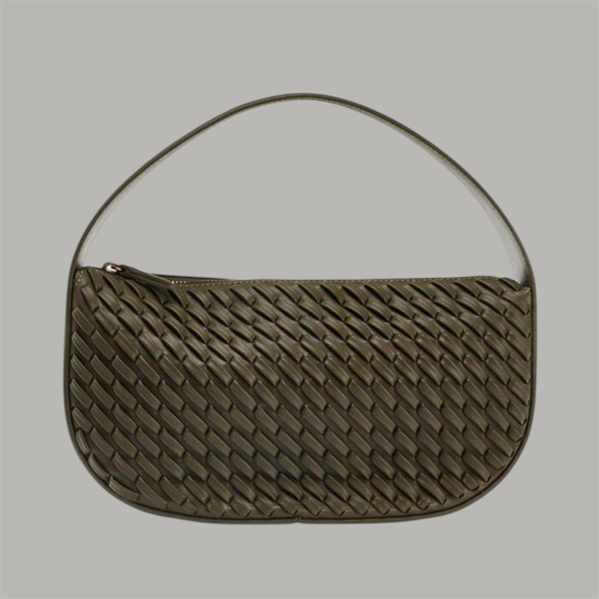 Bolso baguette en color verde oliva