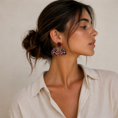 Pendientes Riviera Mariposa Rouge Alga