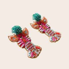 Pendientes Riviera Langosta Coral