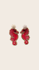 Pendientes Riviera Seahorse Coral Duo