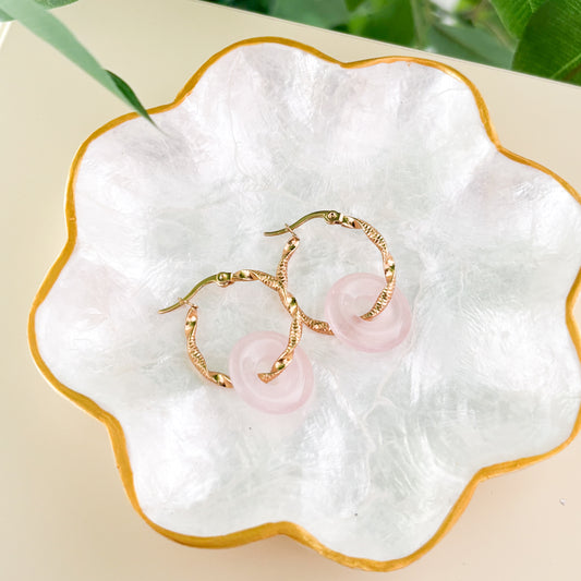 Aritos Rill Piedra-Acero inoxidable