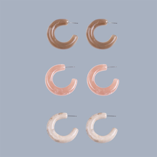 Pendientes Aro de Resina Acero – 4 cm